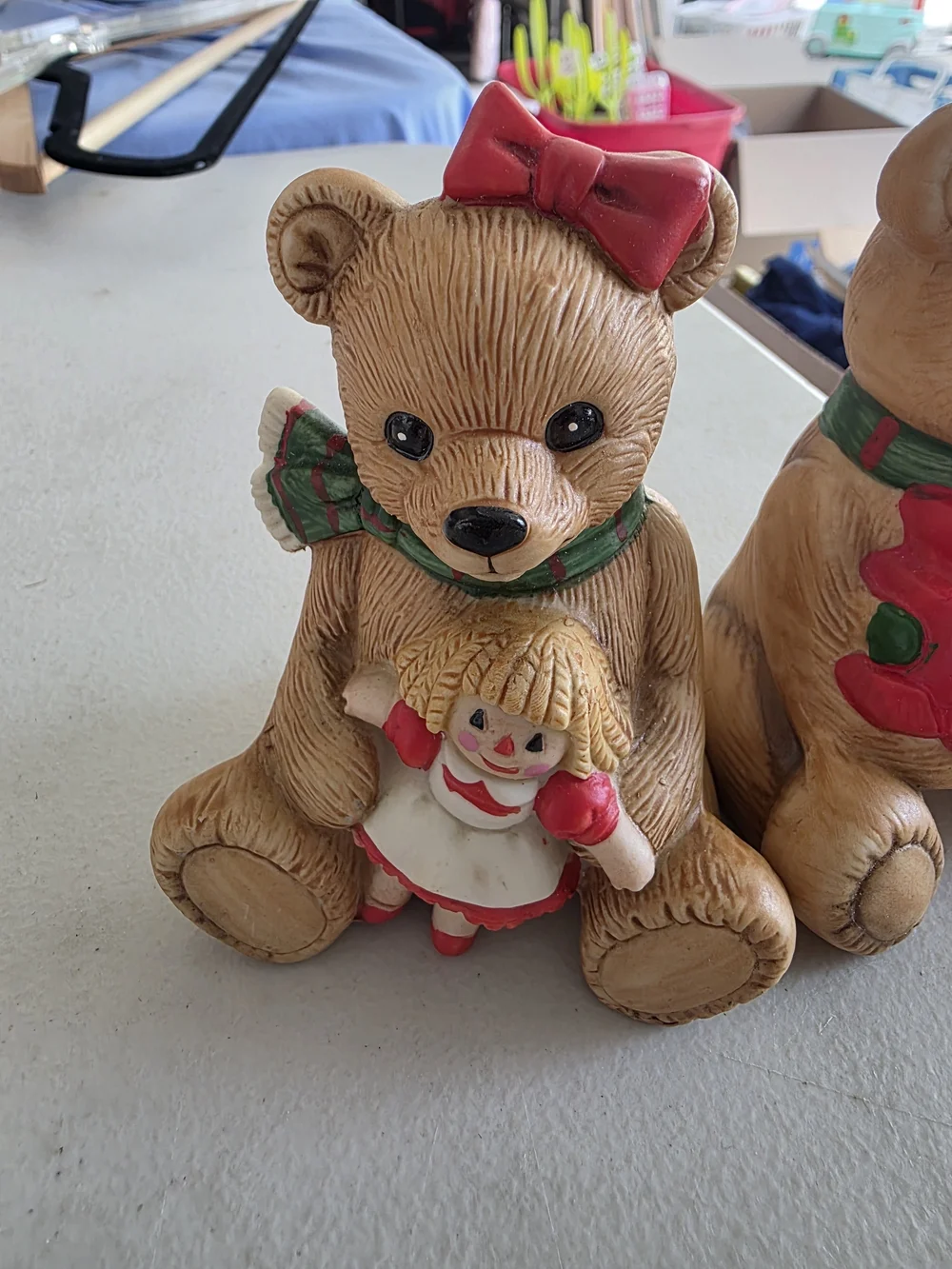 Vintage Home Interiors Christmas Teddy Bear Set